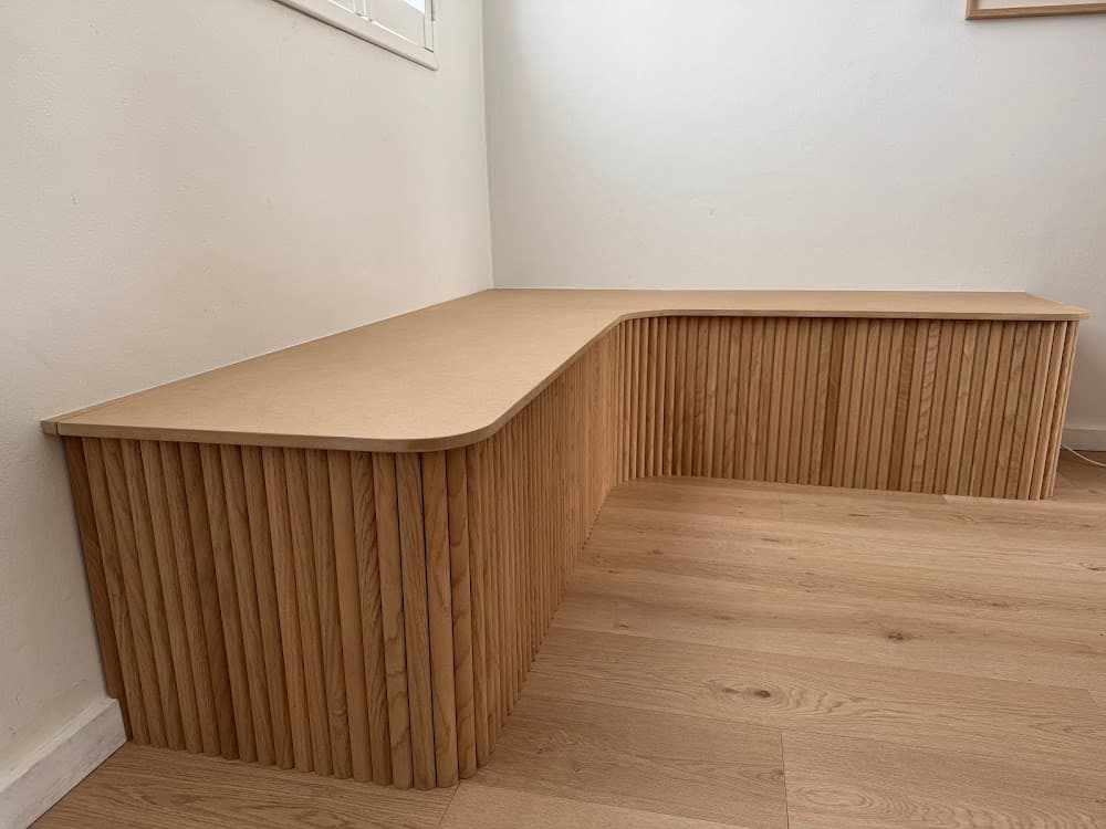 Custom Fluted Timber Bench